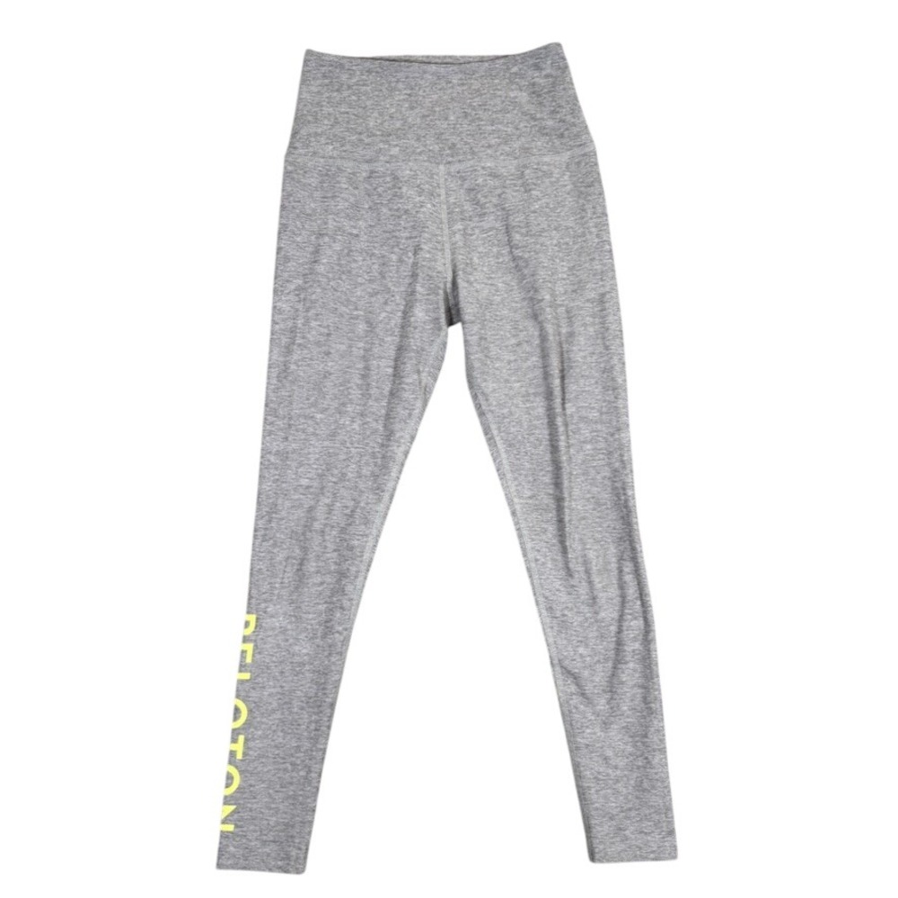 Beyond Yoga x Peloton Womens Heather Grey Neon Logo High Waisted Leggings